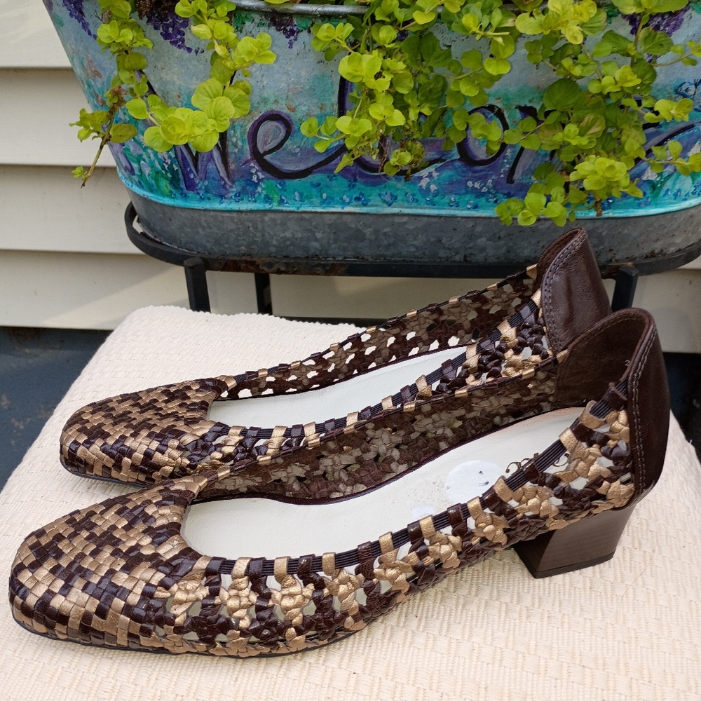NWT.Peko Woven Brown Women's Shoes UK6 Us 8.5/9
